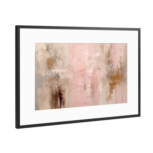 Poster mit Rahmen Schwarz (Metallic) "Rosa Grunge I" artboxONE - Abstrakt - Grunge,Rosa,Dekorativ,Abstrakt