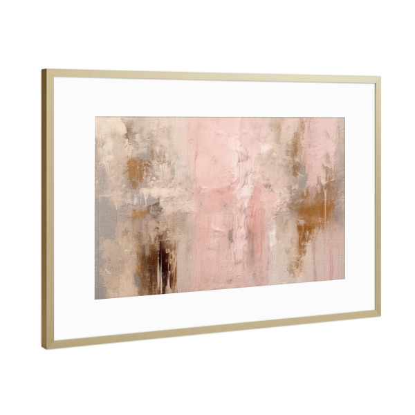 Poster mit Rahmen Gold "Rosa Grunge I" artboxONE - Abstrakt - Grunge,Rosa,Dekorativ,Abstrakt