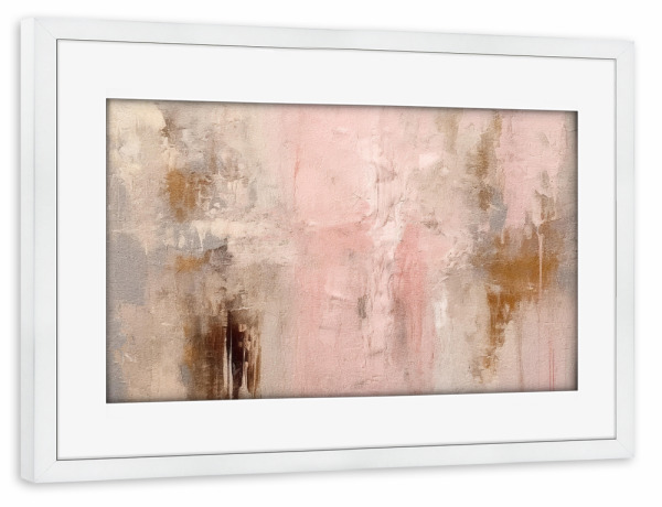 Poster mit Rahmen weiß "Rosa Grunge I" artboxONE - Abstrakt - Grunge,Rosa,Dekorativ,Abstrakt