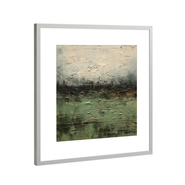 Poster mit Rahmen Silber "Rustikale Landschaft H" artboxONE - Natur,Abstrakt - Natur,Abstrakt,Landschaft,Bäume