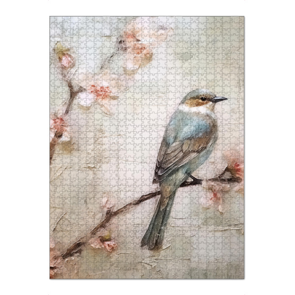 Puzzle Ravensburger "Kirschblütenvogel I" artboxONE - Natur,Floral,Tiere - Tiere,Vögel,Natur,Bäume,Blumen,Blume,Blüte,Kirschblüte - Bild tiere