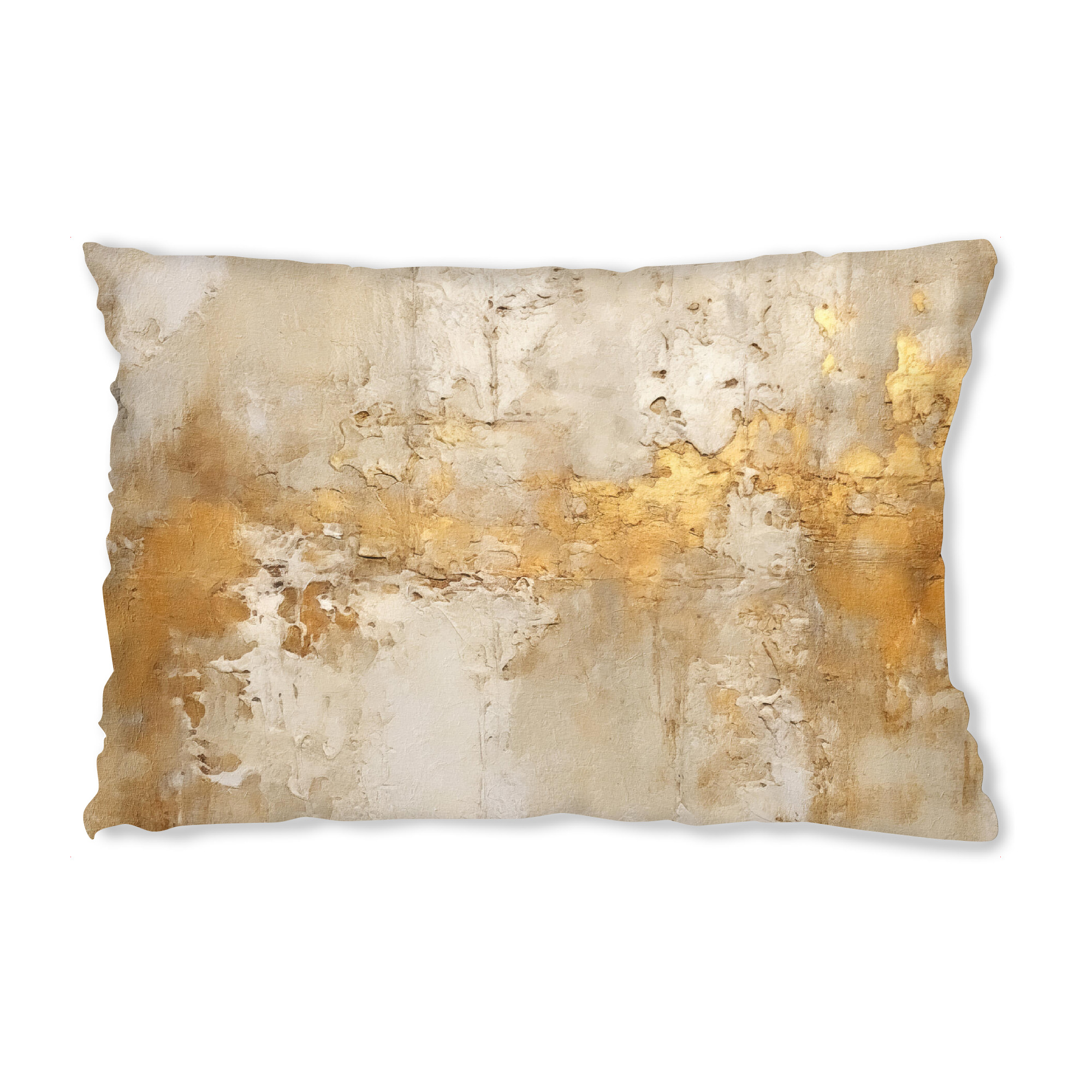 Design-Kissen "Elfenbein und Gold Grunge B" artboxONE - Abstrakt - Abstrakt,Gold,Dekorativ,Grunge - Bild abstrakt