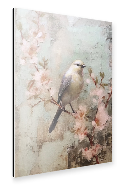 Alu-Dibond "Kirschblütenvogel H" 30x20 cm artboxONE