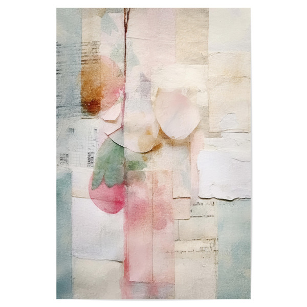 Poster 30x20 cm "Pastell-Blütenblatt-Collage I" artboxONE - Floral,Abstrakt - Blumen,Blume,Blütenblätter,Collage,Dekorativ
