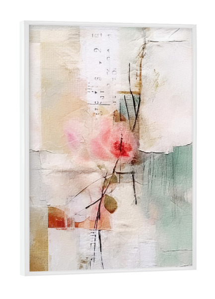 Poster mit weißem Rahmen "Pastell-Blütenblatt-Collage E" artboxONE - Floral,Abstrakt - Blütenblätter,Collage,Blumen,Blumen,Dekorativ