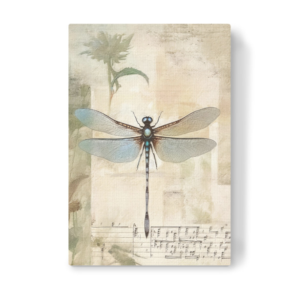 Leinwandbild "Musikalische Libelle J" artboxONE - Floral,Tiere,Musik - Blumen,Blumen,Insekten,Libelle,Musik,Noten,Noten