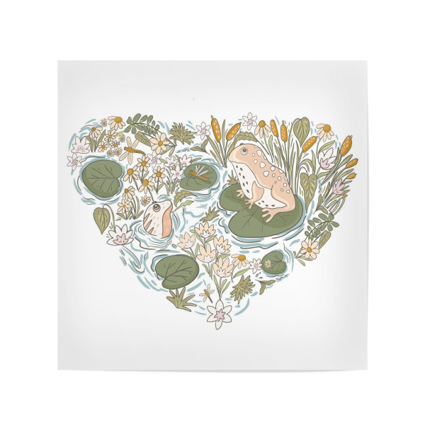 Poster 20x20 cm "Frogs and Lily pad" artboxONE - Für Kinder,Tiere