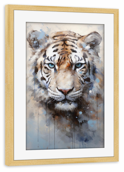 Poster mit Rahmen kiefer "Tiger Abstract (matart)" artboxONE - Tiere - Tiger,Tigers,Cat,Cats,Animal,Animals,Nature,Wild,Wildlife,Abstract,Modern