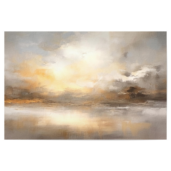 Poster 30x20 cm "Goldene Stunde G" artboxONE - Natur - Horizont,Sonnenuntergang,Gold,Himmel,Wolken