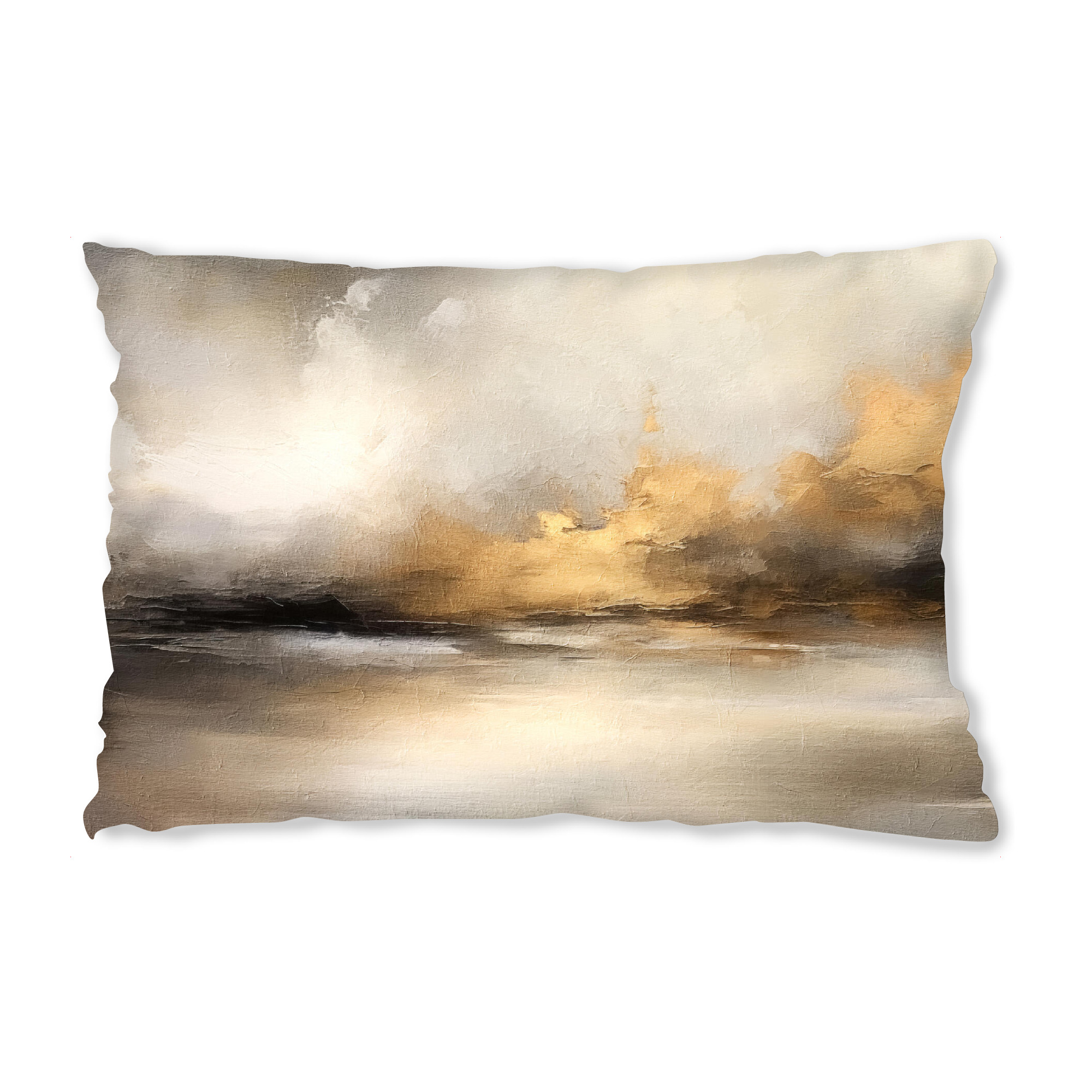 Design-Kissen "Goldene Stunde L" artboxONE - Natur - Horizont,Sonnenuntergang,Gold,Himmel,Wolken - Bild horizont