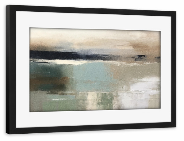 Poster mit Rahmen schwarz "Gedämpfte abstrakte Landschaft J" artboxONE - Natur,Abstrakt - Landschaft,Wasser,Natur,Abstrakt,Neutral