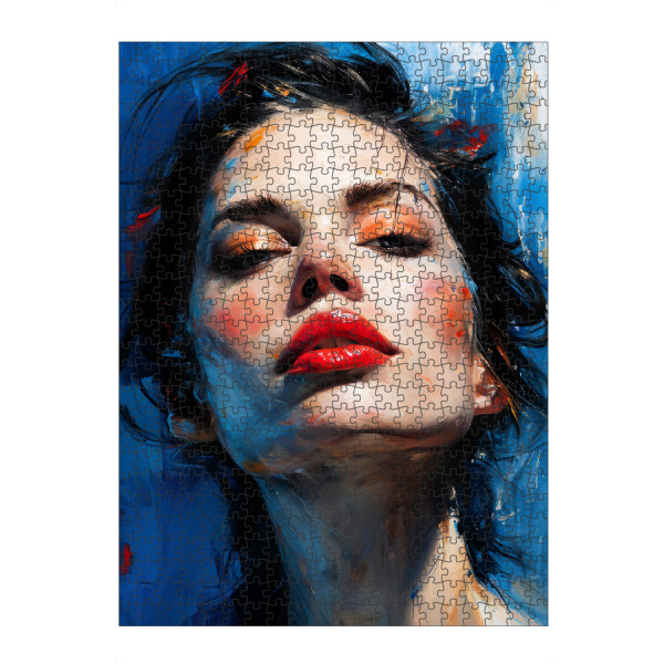 artboxONE Puzzle "Hej, ich mag dich, Mann" artboxONE - Menschen - Frau,Porträt,Mädchen,Dame,Malerei - Bild frau