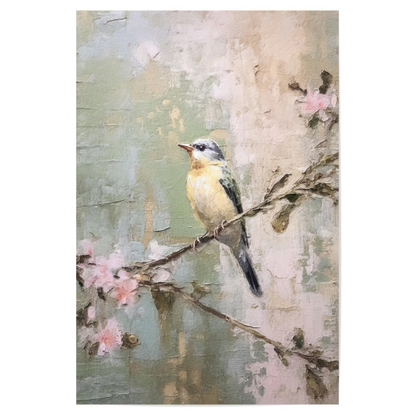 Poster 30x20 cm "Kirschblütenvogel A" artboxONE - Natur,Tiere - Tiere,Vögel,Blumen,Blumen,Blüten,Kirschblüten,Bäume,Natur
