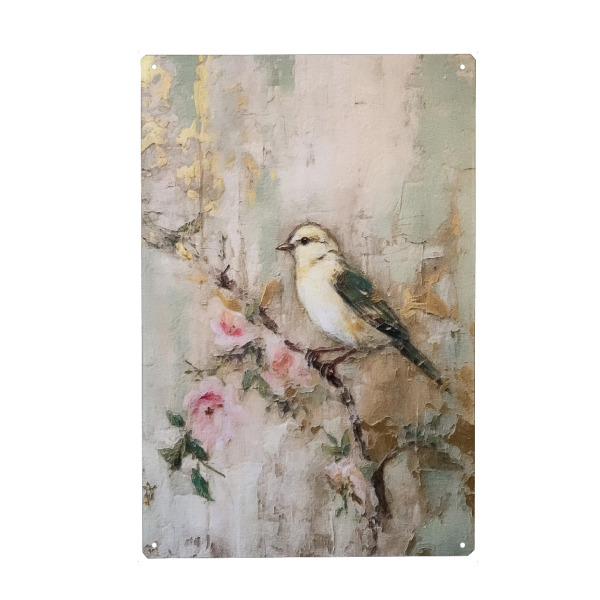 Holzbild "Kirschblütenvogel G" artboxONE - Natur,Floral,Tiere - Tiere,Vögel,Natur,Blumen,Blume,Blüten,Kirschblüten,Bäume
