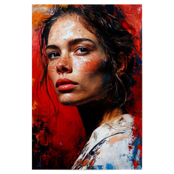 Poster "Porträt einer jungen Frau" artboxONE - Menschen - Frau,Dame,Mädchen,Porträt,Malerei