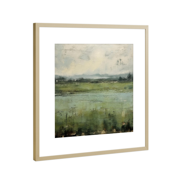 Poster mit Rahmen Gold "Rustikale Landschaft E" artboxONE - Natur,Abstrakt - Landschaft,Natur,Abstrakt,Horizont