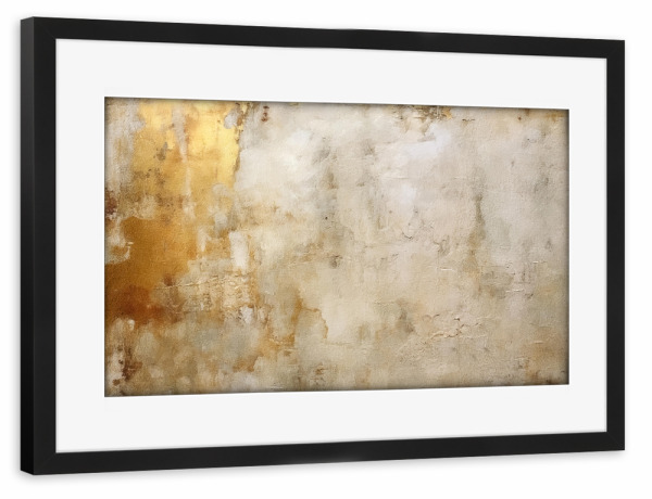 Poster mit Rahmen schwarz "Elfenbein und Gold Grunge K" artboxONE - Abstrakt - Gold,Grunge,Abstrakt,Dekorativ