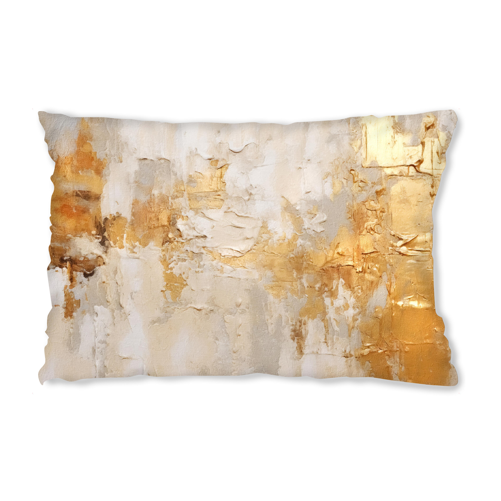 Design-Kissen "Elfenbein und Gold Grunge D" artboxONE - Abstrakt - Abstrakt,Grunge,Gold,Dekorativ - Bild abstrakt