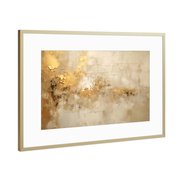 Poster mit Rahmen Gold "Elfenbein und Gold Grunge E" artboxONE - Abstrakt - Abstrakt,Gold,Grunge,Dekorativ
