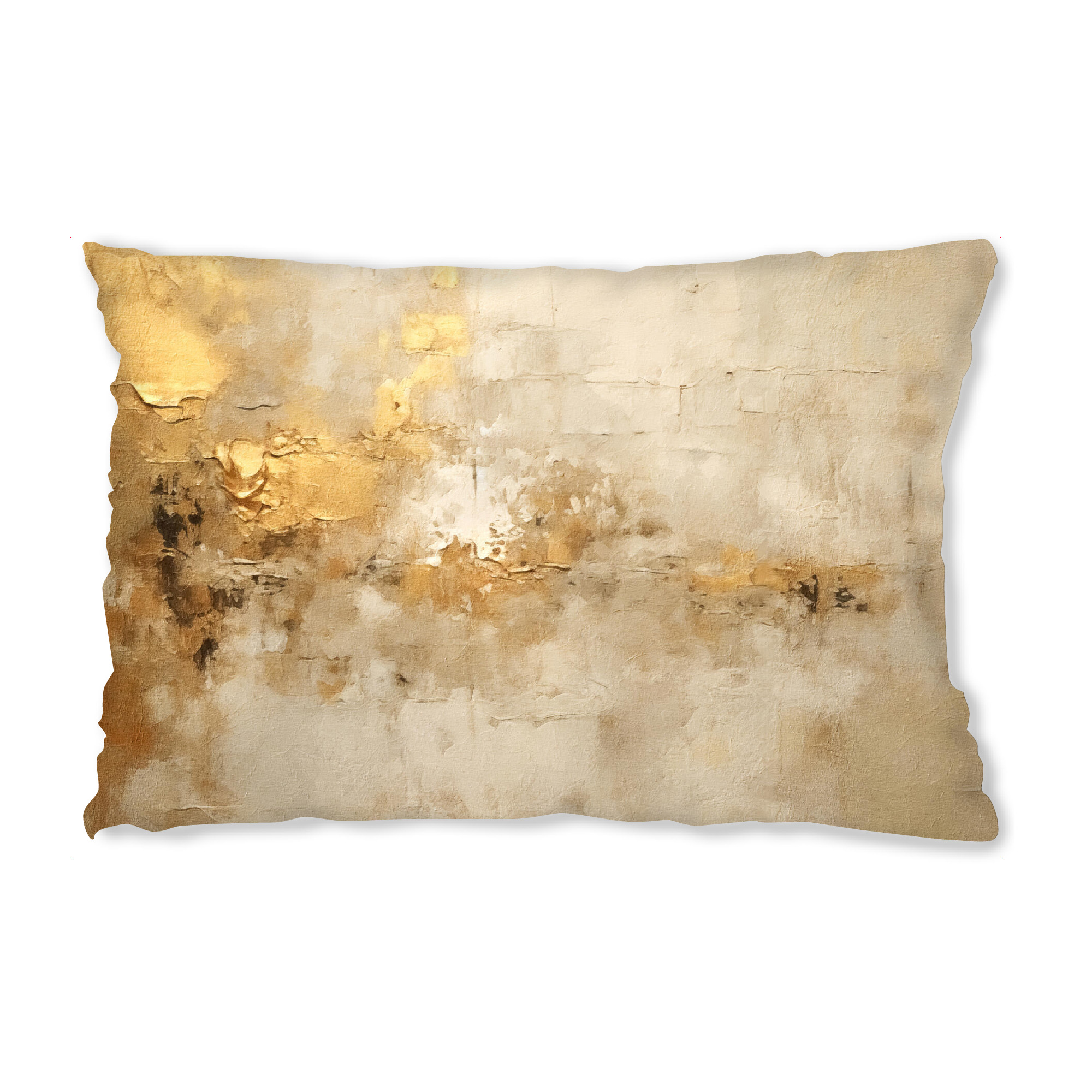 Design-Kissen "Elfenbein und Gold Grunge E" artboxONE - Abstrakt - Abstrakt,Gold,Grunge,Dekorativ - Bild abstrakt
