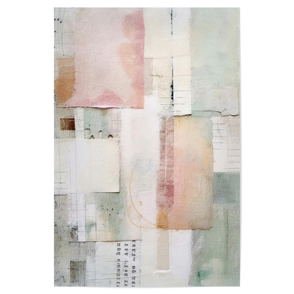 Poster "Pastell-Blütenblatt-Collage J" artboxONE - Floral,Abstrakt - Collage,Aquarell,Dekorativ