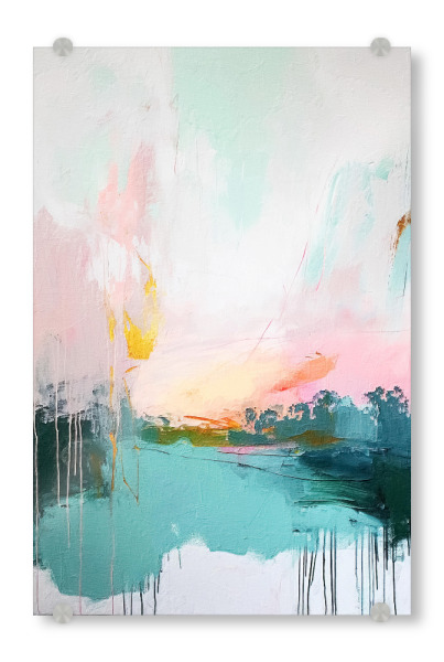 Acrylglasbild "Abstrakter Sonnenaufgang D" artboxONE - Abstrakt - Abstrakt,Bunt,Dekorativ