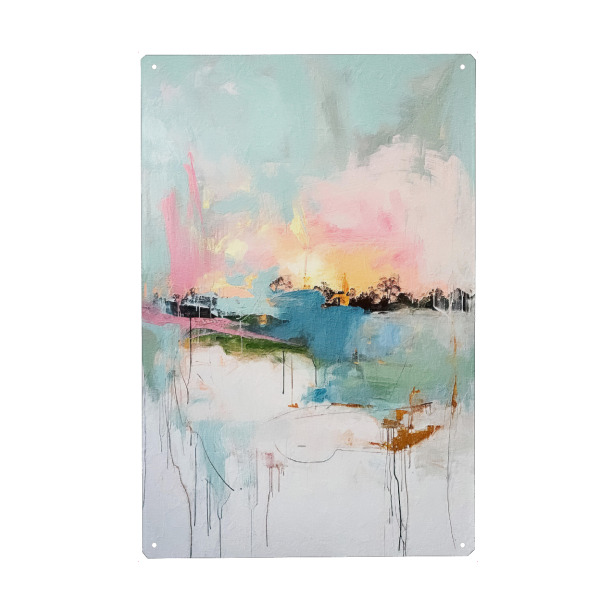 Holzbild "Abstrakter Sonnenaufgang J" artboxONE - Abstrakt - Abstrakt,Bunt,Dekorativ