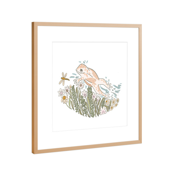 Poster mit Rahmen Kupfer "Leaping Frog" artboxONE - Für Kinder,Tiere