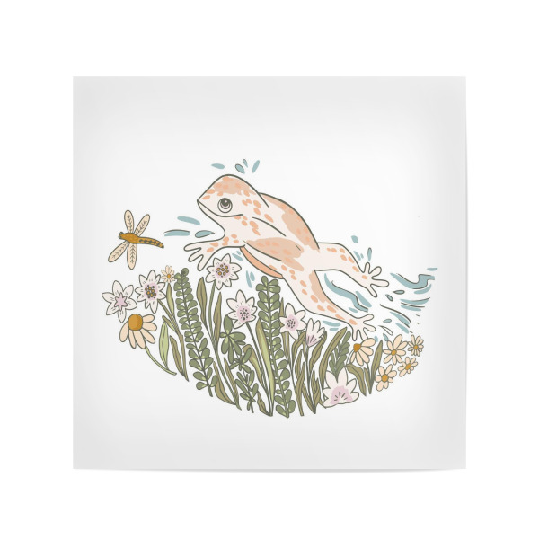 Poster 20x20 cm "Leaping Frog" artboxONE - Für Kinder,Tiere