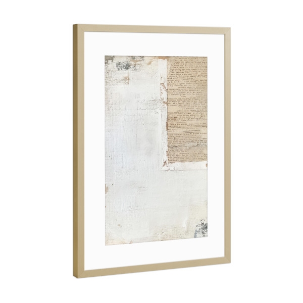 Poster mit Rahmen Gold "Vintage Schmetterling L" artboxONE - Buchstaben - Briefe,Notizen,Antik,Vintage