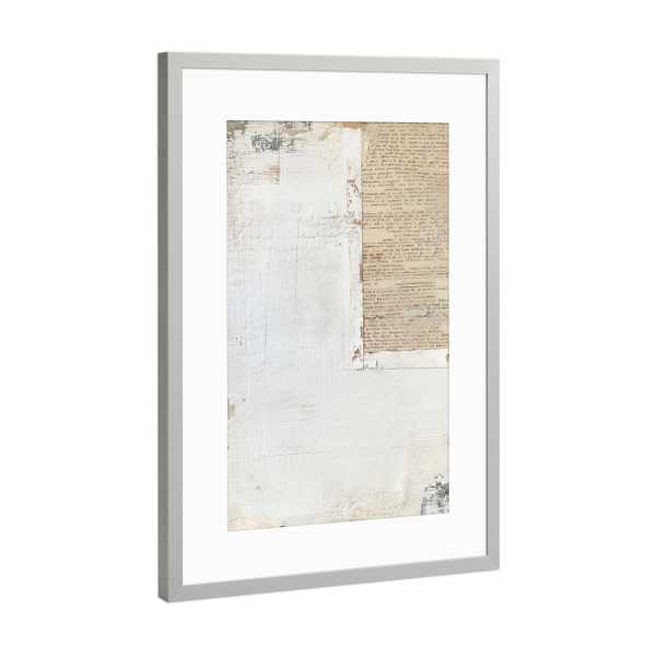Poster mit Rahmen Silber "Vintage Schmetterling L" artboxONE - Buchstaben - Briefe,Notizen,Antik,Vintage