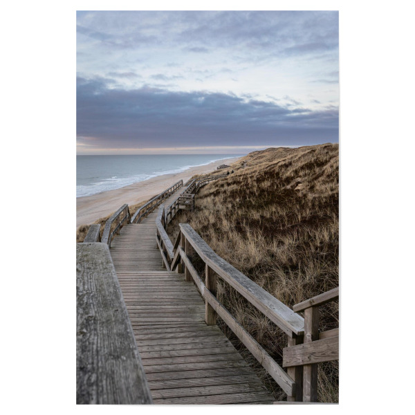 Poster "Sylt am Abend" artboxONE - Natur - Meer,Sylt,Wasser,Strand,Holz,Himmel,Natur
