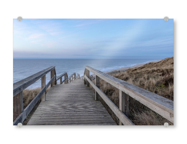 Acrylglasbild "Sylt - blaue Stunde" artboxONE - Natur - Sylt,Meer,Holz,Rustikal,Natur,Landschaft