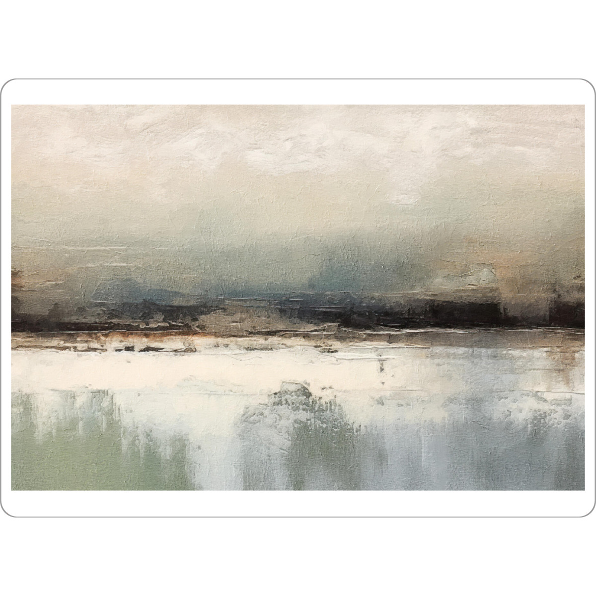 Tischset "Gedämpfte abstrakte Landschaft I" artboxONE - Natur,Abstrakt - Landschaft,Wasser,Natur,Bäume,Neutral,Abstrakt,Horizont - Bild landschaft