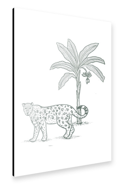Alu-Dibond "Cheetah and Banana tree" 30x20 cm artboxONE
