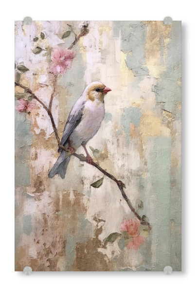 Acrylglasbild "Kirschblütenvogel F" artboxONE - Natur,Floral,Tiere - Tiere,Vögel,Natur,Blumen,Blumen,Blüte,Kirschblüte