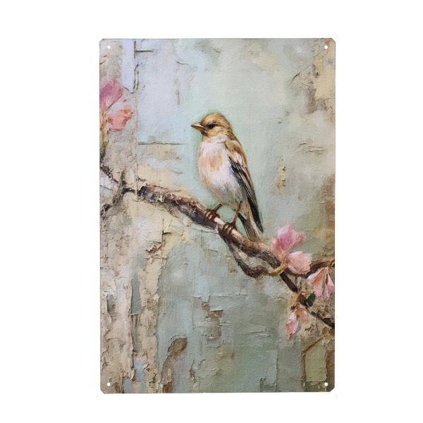 Holzbild "Kirschblütenvogel J" artboxONE - Natur,Floral,Tiere - Tiere,Vögel,Natur,Bäume,Blumen,Blumen,Blüte,Kirschblüte