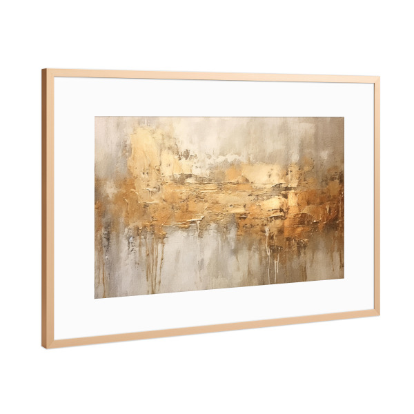 Poster mit Rahmen Kupfer "Elfenbein und Gold Grunge G" artboxONE - Abstrakt - Gold,Grunge,Abstrakt,Dekorativ