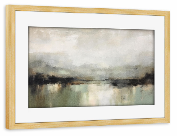 Poster mit Rahmen kiefer "Gedämpfte abstrakte Landschaft D" artboxONE - Natur,Abstrakt - Landschaft,Horizont,Natur,Neutral