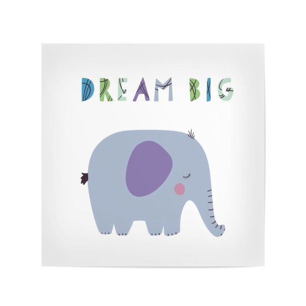 Poster 20x20 cm "Dream bigg" artboxONE - Für Kinder,Tiere,Lustig