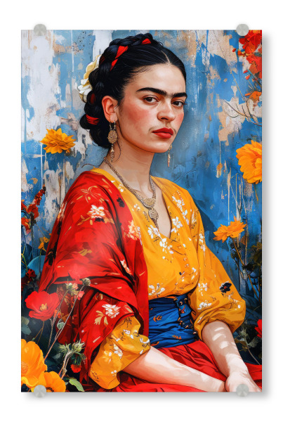 Acrylglasbild "Hallo Frida" artboxONE - Menschen - Frida kahlo,Frida,Frau,Dame,Mädchen,Mexikaner,Porträt