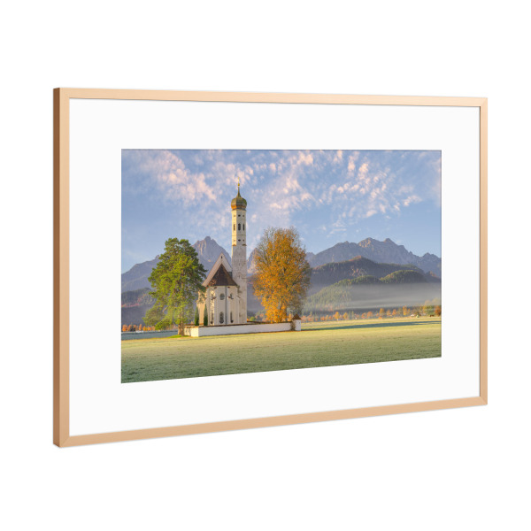 Poster mit Rahmen Kupfer "St. Coloman in Schwangau" artboxONE - Natur,Reise,Reise / Länder