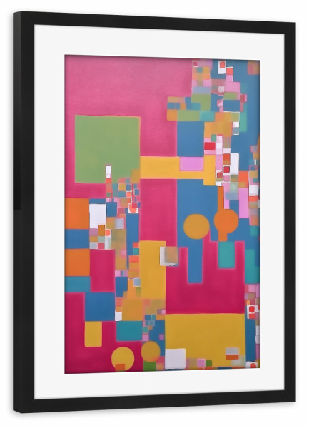 Poster mit Rahmen schwarz "Viereck Malerei" artboxONE - Abstrakt,Geometrie