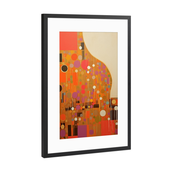 Poster mit Rahmen Schwarz (Metallic) "Flüssige Kanten" artboxONE - Abstrakt,Geometrie