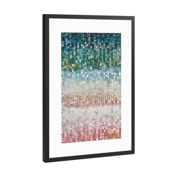Poster mit Rahmen Schwarz (Metallic) "Mosaik Muster" artboxONE - Abstrakt,Architektur,Geometrie