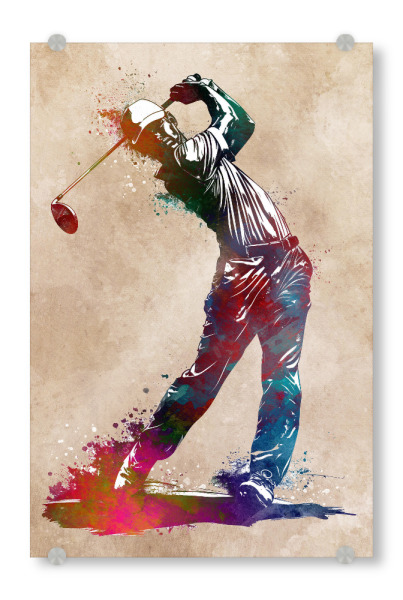 Acrylglasbild "Golfsport Kunst B" artboxONE - Sport,Sport / Sommerspiele - Golf,Golfspieler,Spieler,Sport,Spiel,Grafik