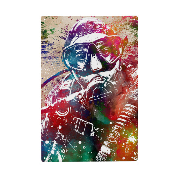 Metall Poster "Sporttauchen Kunst E" artboxONE - Sport,Sport / Sommerspiele - Tauchen,Tauchen,Sporttauchen,Sport,Grafik,Schwimmen - Blechschild