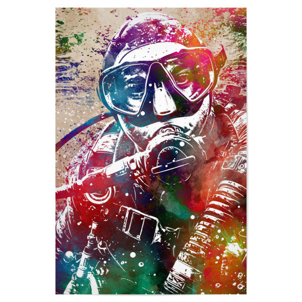 Poster 30x20 cm "Sporttauchen Kunst E" artboxONE - Sport,Sport / Sommerspiele - Tauchen,Tauchen,Sporttauchen,Sport,Grafik,Schwimmen