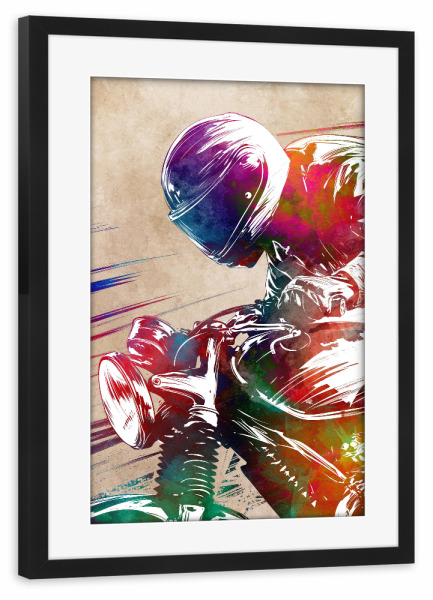 Poster mit Rahmen schwarz "Motorradrennsport Kunst D" artboxONE - Sport / Motorsport,Sport - Motor,Motorsport,Motorrad,Rennsport,Sport