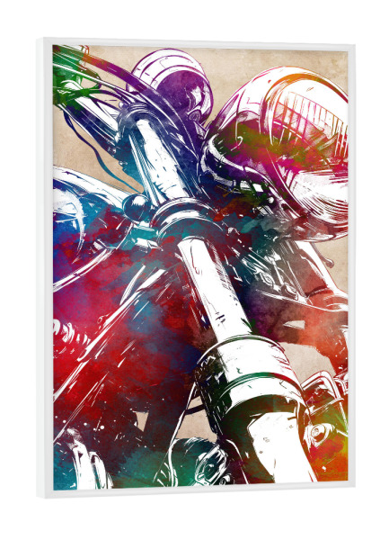 Poster mit weißem Rahmen "Motorradrennsport Kunst E" artboxONE - Sport / Motorsport,Sport